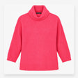 Cowl Neck Jumper Bright Pink Oversized Ribbed Knit