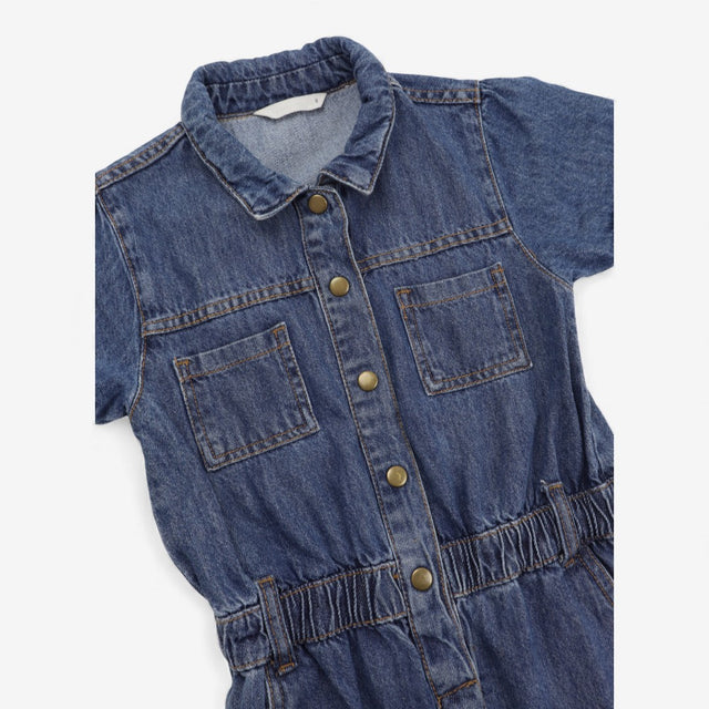 Blue denim jumpsuit 5 buttons
