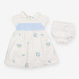 Dress and knickers white floral smocked