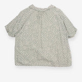 Sage Green Polka Dot Short Sleeve Tie Front
