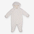 Pramsuit white floral fleece lining