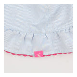 Sunhat blue stripe pink rick rack stripe lining