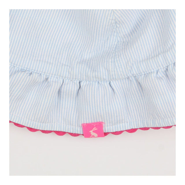 Sunhat blue stripe pink rick rack stripe lining