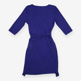 Dress Royal Blue V-Neck 3/4 Sleeve Wrap Tie Waist 