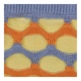 yellow, orange and blue knit shorts