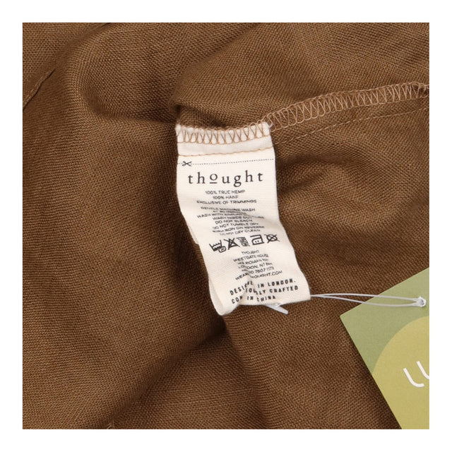 Short Sleeve Hemp Top Round Neck Brown