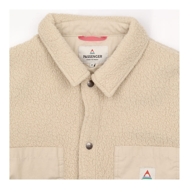 Cream Lucia Recycled Sherpa Fleece Shirt Jacket
