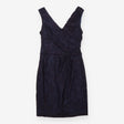 Navy Floral Lace Sleeveless Wrap Dress