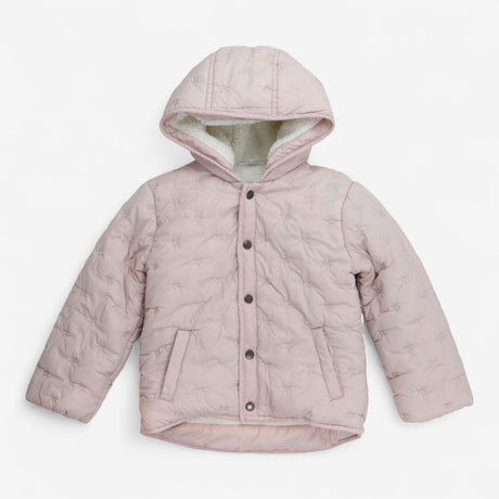 Baby Pink Stars Fleece Lined Coat 
