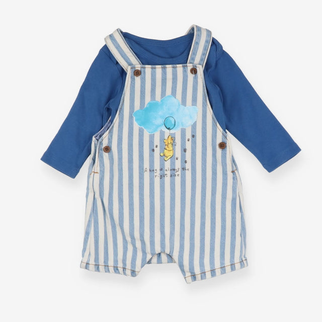 Shortie Dungaree and Bodysuit Blue Winnie The Pooh