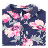 Shirt Navy Blue Floral Long Sleeve Button Down
