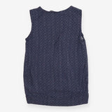 Pleated geo ditsy blue maternity and nursing top