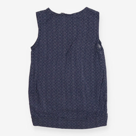 Pleated geo ditsy blue maternity and nursing top