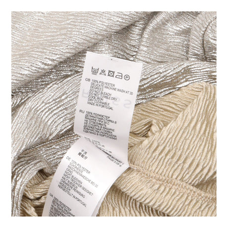 Top Metallic Textured Sleeveless Silver Gold