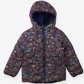 Reversible navy floral coat