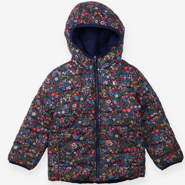 Reversible navy floral coat