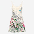 Dress White Floral Butterfly Print Ruffle Cami V-N
