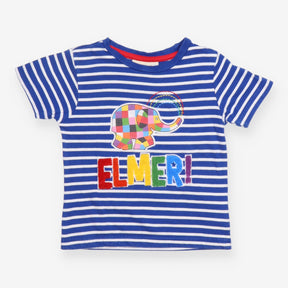 Tee Elmer The Elephant Navy Strip Applique
