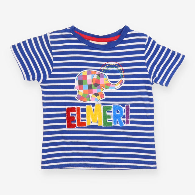 Tee Elmer The Elephant Navy Strip Applique