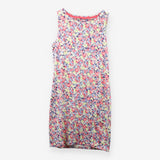 Pink Floral Midi Vest Dress Sleeveless Cotton Summ