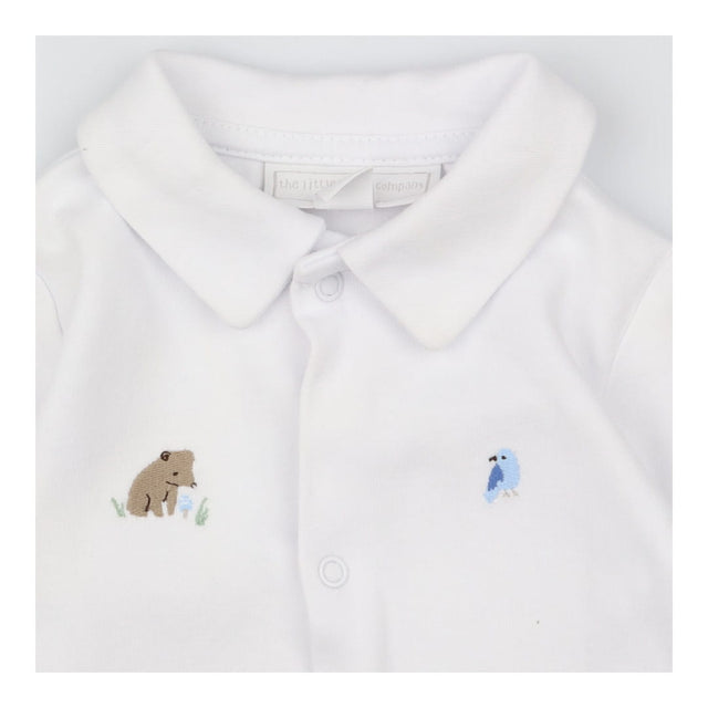 Sleepsuit long sleeve white collar bears birds