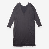 Midi Dress Knitted Long Sleeve Metallic Black