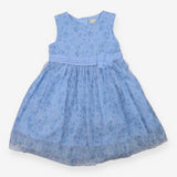 Party Dress Light Blue Layered Tulle Overlay