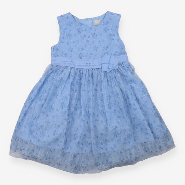 Party Dress Light Blue Layered Tulle Overlay