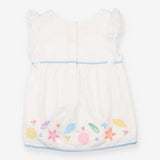 Tunic White Frill Flowers and Seashells