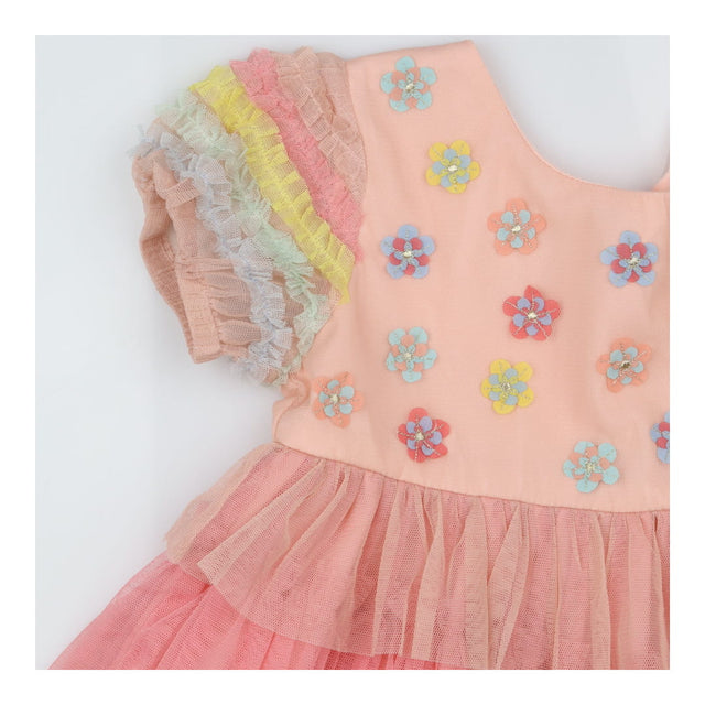 Rainbow Tulle Layered Dress