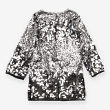 Disco Ball Dress Black with Silver Sequin