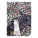 Heart Print Organic Cotton Modal Midi Dress Navy