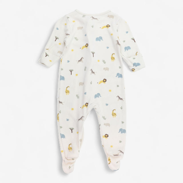 Sleepsuit cream safari animals