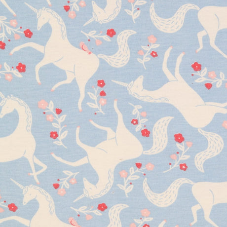 Blue nighty with white unicorns