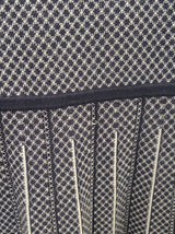 Geometric Knitted Jacquard Midi Dress Navy