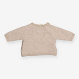 Cream Knit Cardigan with Gold Details Bout'chou