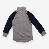 Navy and grey merino wool thermal top