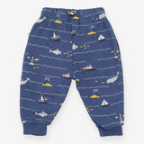 Joggers blue sea sharks boats