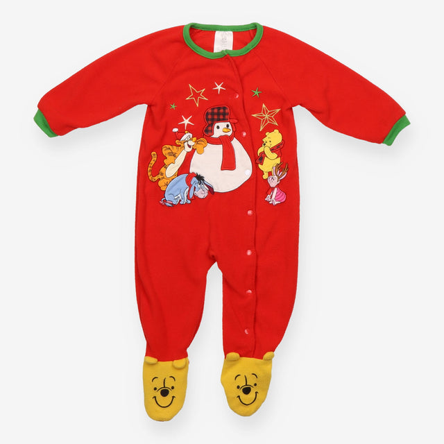 <Disney Store> Sleepsuit red fleece winnie the poo