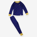 Thermal set blue with yellow trim and lightning