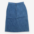 Mid-Blue Cotton A-Line Denim Skirt
