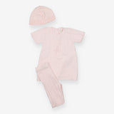 Pink Knit Outfit with Hat