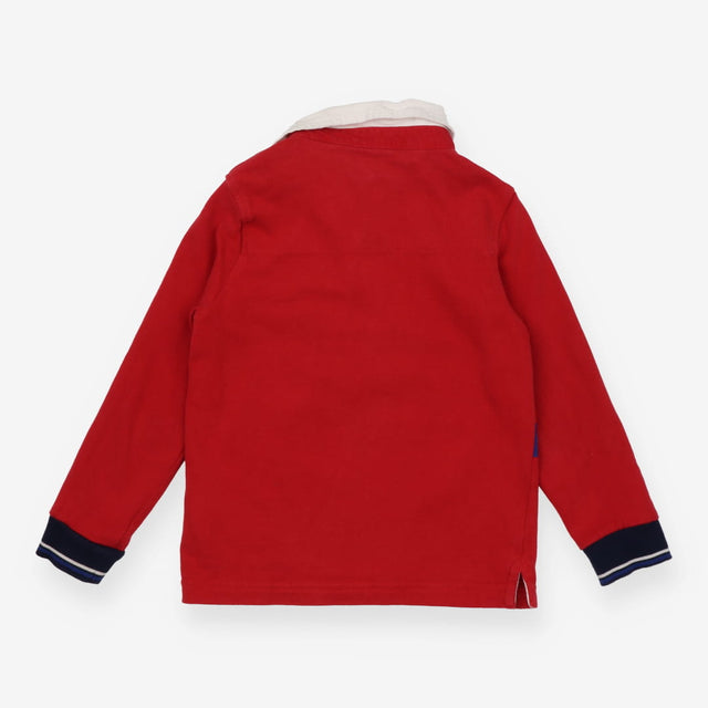 Polo T-shirt red with blue and navy stripe