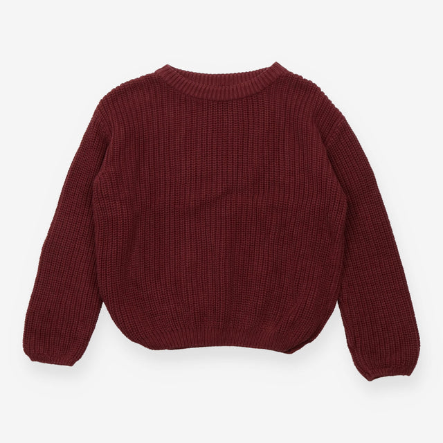 Burgundy Chunky Knit Jumper
