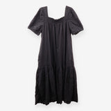 Black Broderie Anglaise Tiered Midi Summer Dress