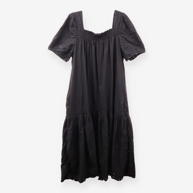 Black Broderie Anglaise Tiered Midi Summer Dress