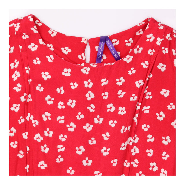 Red Floral Tiered Short Sleeve Nursing M