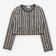 Black & White Wool Blend Houndstooth Jacket