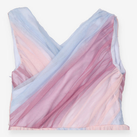 Dress Draped Crossover Bodice Pink, Purple and Lig