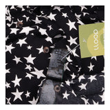 Dress Black White Star Print Collared Long Sleeve 